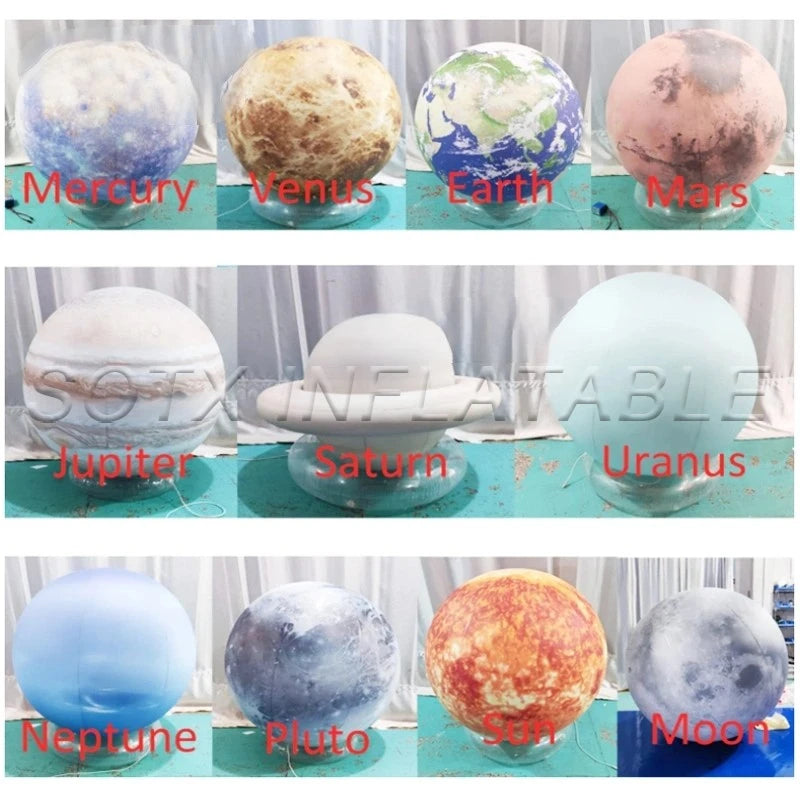 Institution Planetarium 11pcs Inflatable Planets Solar System Inflatable Planet Balloons with Air Pump for Educational