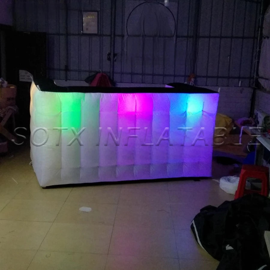 Colorful Spotlights For Sale Nicely Led Lighting Inflatable Bar Table/Counter,Advertising Logo Wall,Dj Booth Divider With