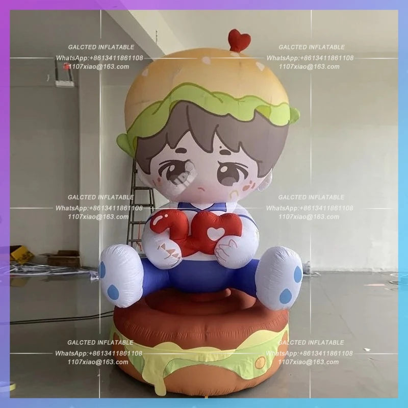 Star Idol fans will come to the aid Inflatable cartoon hamburger model of the airport pick-up concert punch card photo props
