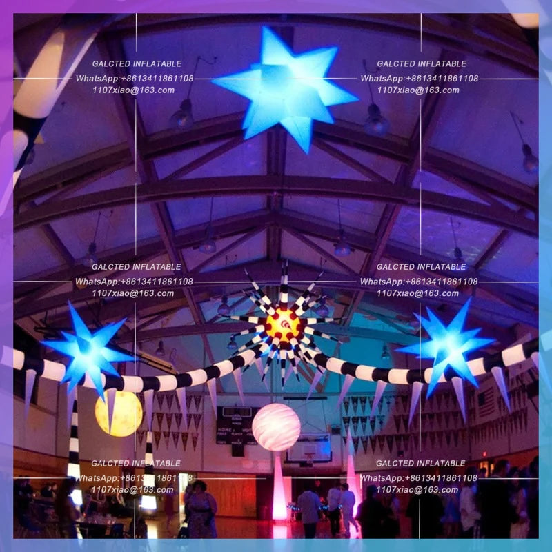Inflatable Black and White Stripe Light Bar Event Decoration  / LED Light Chain Balloons for Party - Toys