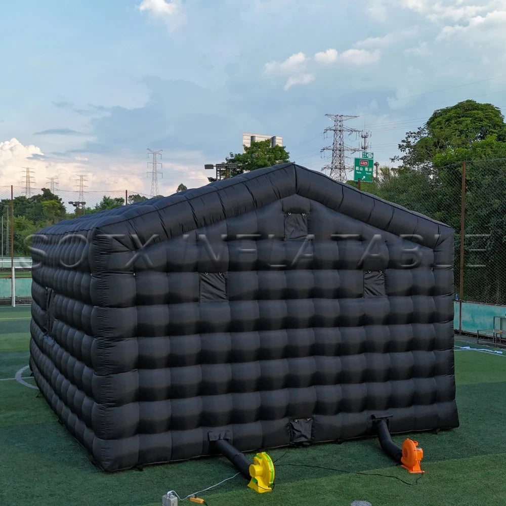 Movable Disco Castle 8m Black Party Inflatable Nightclub Tent Giant Inflatable Cube Booth Disco Nightclub Tent Outdoor