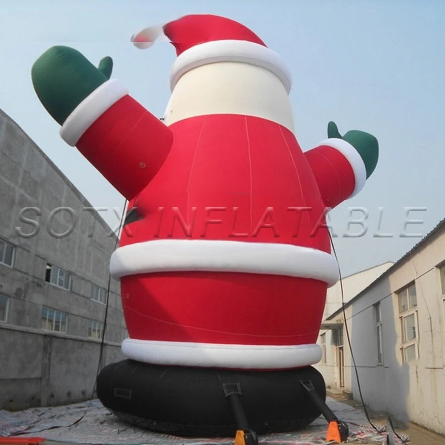 for Christmas Event 2121 Popular Grand And Cute Standing Hands Up Inflatable Santa Claus Decorations With Beard Outdoor