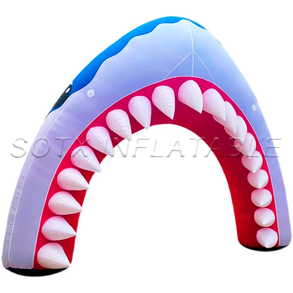 For Ocean Event Advertising Clearance Custom Outdoor Activity Inflatable Shark Mouth Arch With Blower Inflatable Animal Archway