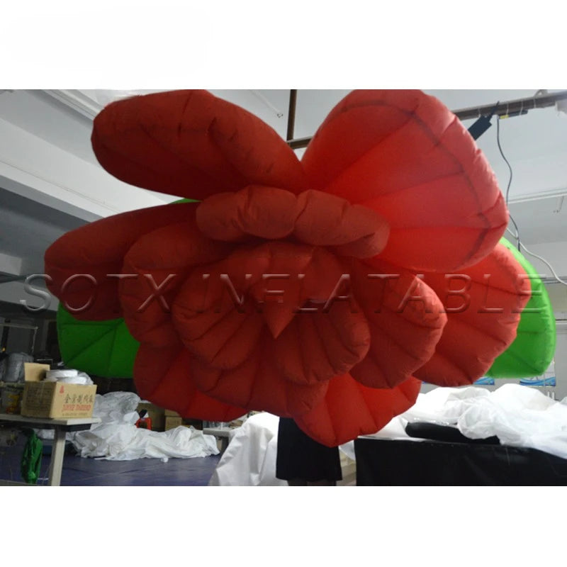 Party Event Bar 1.5/2m Giant Inflatable Flower Decoration Hanging Inflatable Red Rose Flower Wedding