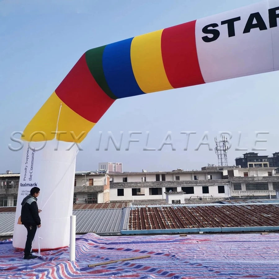 Advertising or Race Customization Inflatable Colorful Archway Giant 13m W Arch Air Gantry for