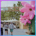 Chinese wind ancient town commercial Inflatable simulation lotus air model street facade decorative lighting advertising