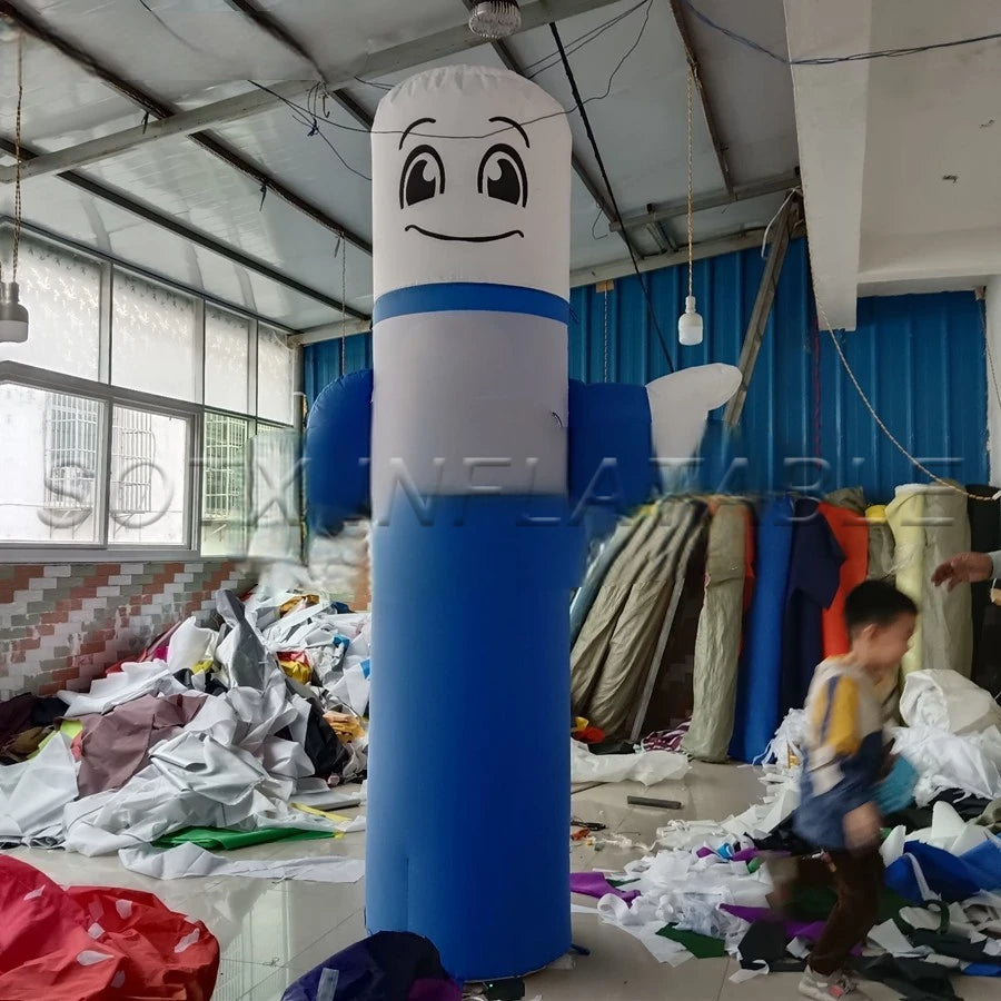 Shop Opening or Advertising 2.5mH Custom Logo Inflatable Road Guiding Man Inflatable Doll Model with Inner Blower for Phone