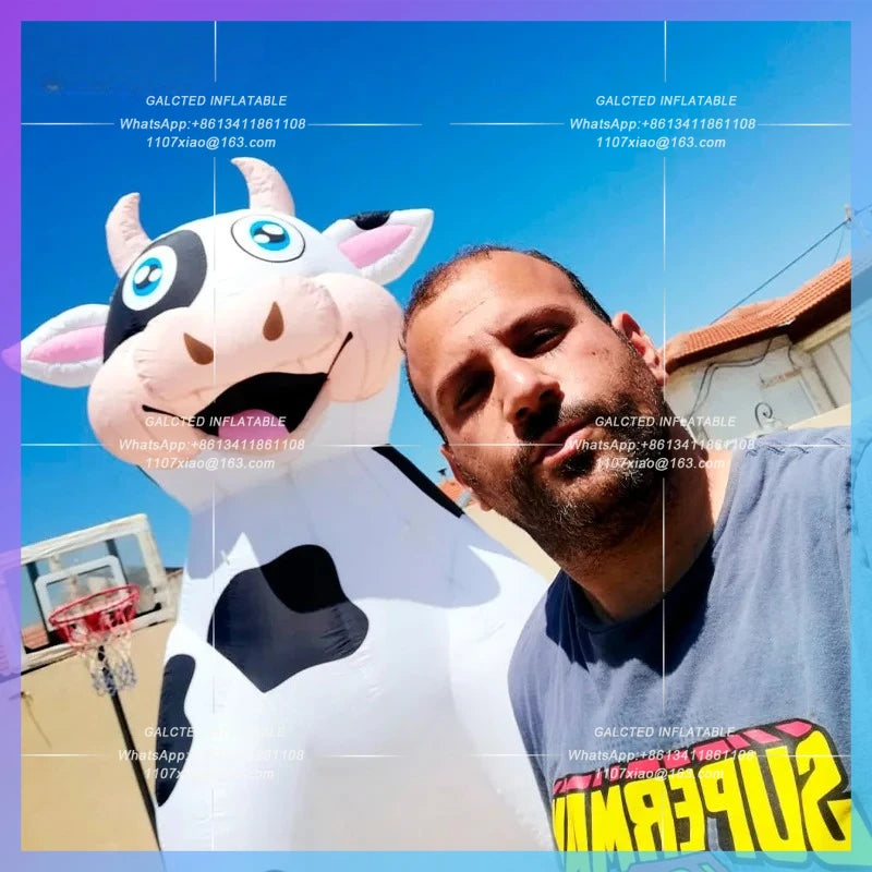 Decoration Pregnant Cow Balloon Giant 4m High Inflatable Milk Cow For Advertising  Custom Inflated Jersey Cow-Toys