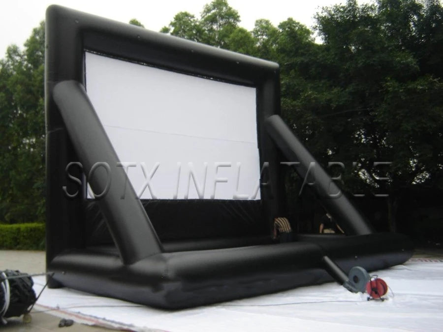 for outdoor party event big fast set up inflatable cinema screen, easy set up inflatable mobile screen
