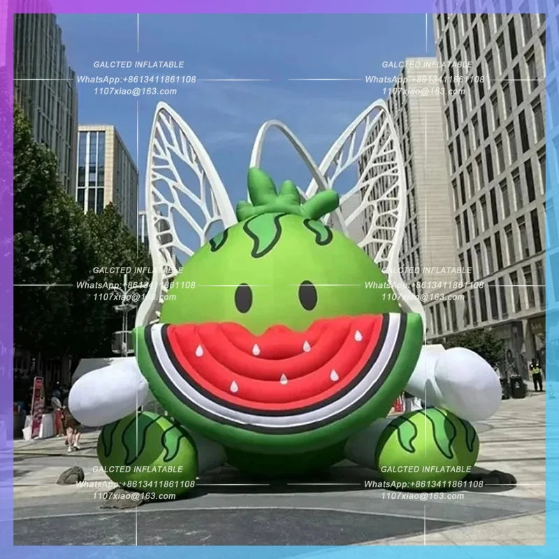 eating melon summer cool beach Inflatable cartoon watermelon lovely sit on the ground air model bazaar fruit drainage ads