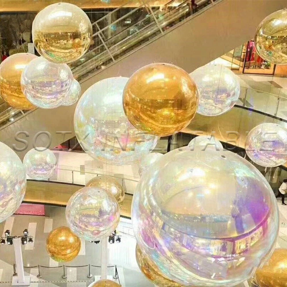 For Outdoor Event Decoration Gold Giant Inflatable Mirror Ball Outdoor Big Sphere Christmas Balloon Inflatable Golden Ball