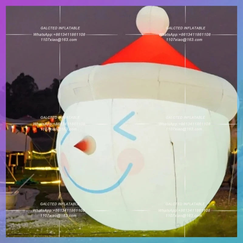 decoration ski slope advertising Inflatable christmas snowman hat for street