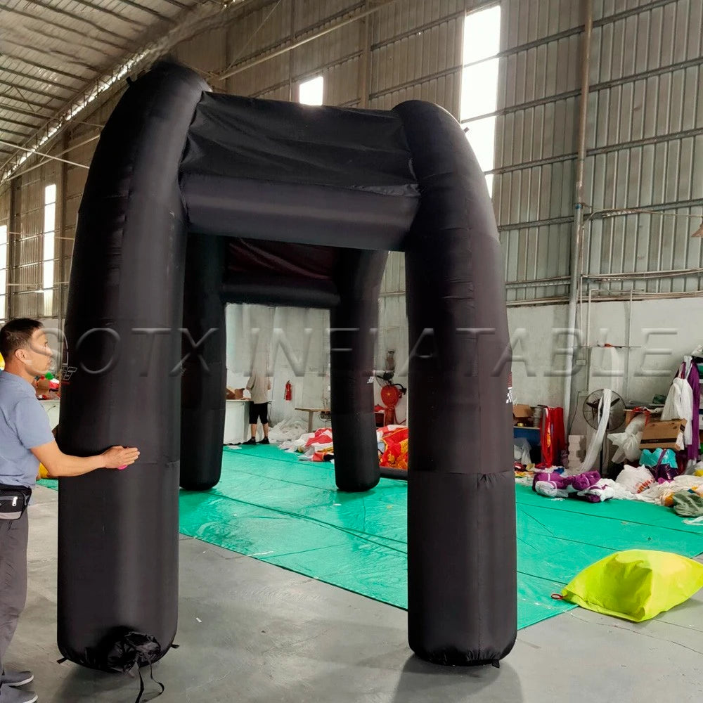Exhibition Promotion Top Sale 6m L*4m W Advertising Black Inflatable Arch Tent For