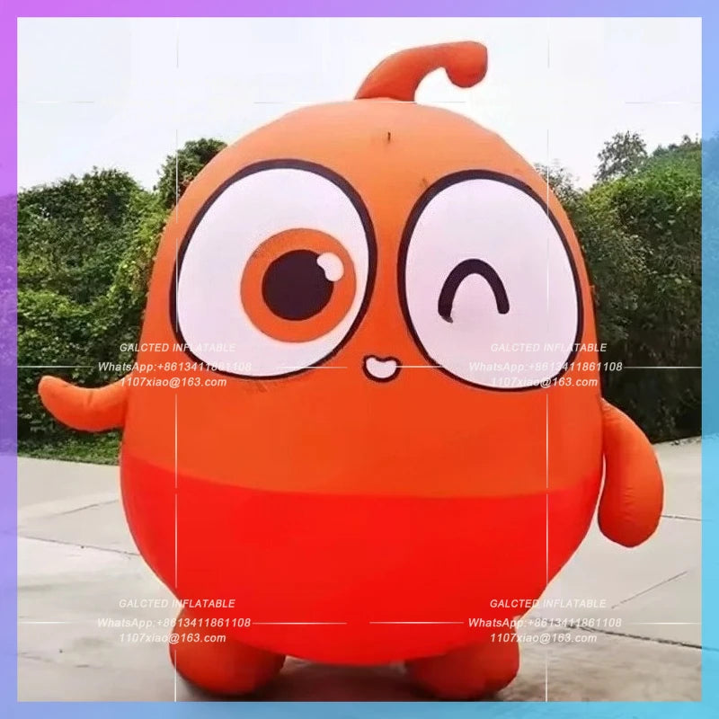 inflatable cartoon doll standing Factory supplied custom 3meter red and green Q version inflatable model decoration advertising