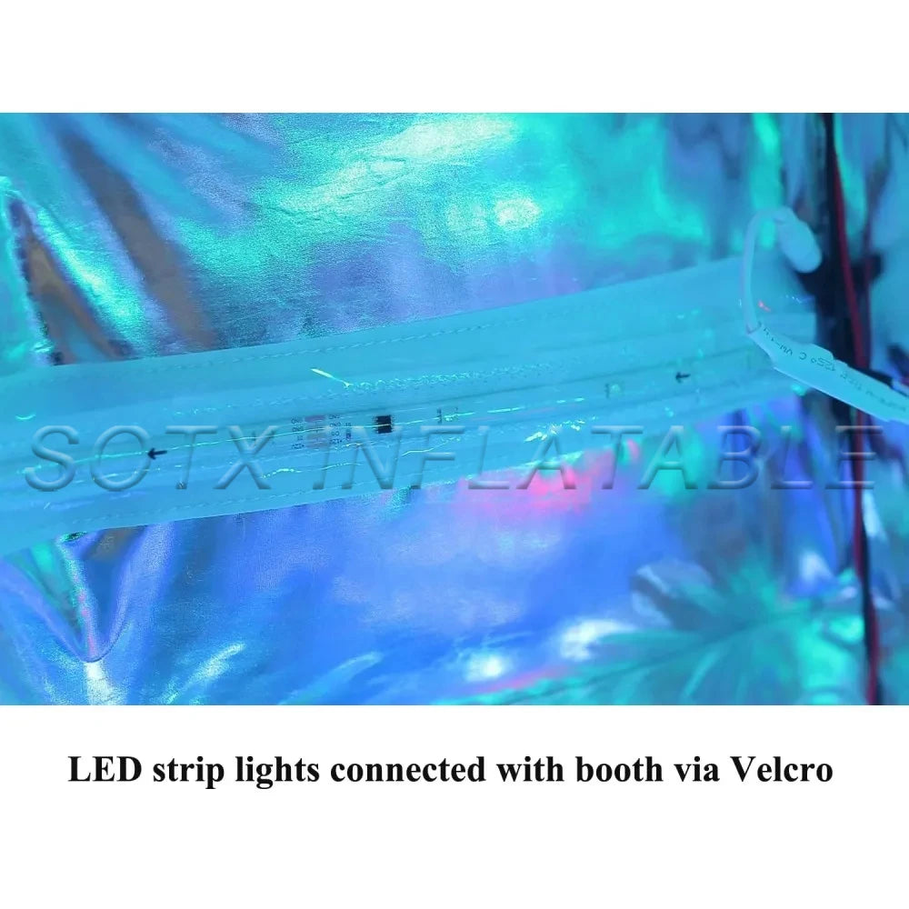 Wedding Party Show V-Shaped Inflatable LED Photo Booth Tent Backdrop Inflatable Photo Booth Enclosure for Advertising