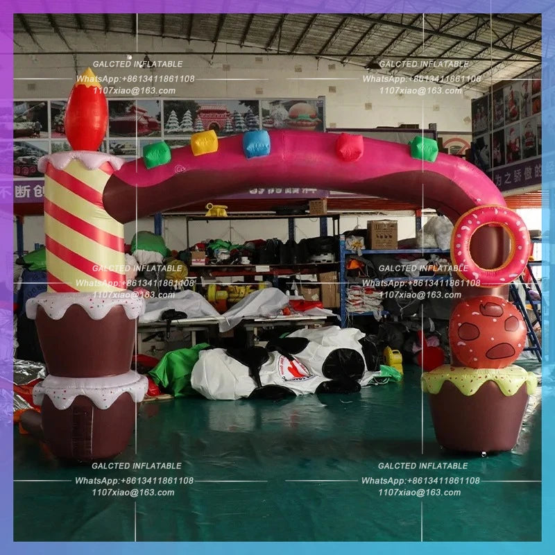 Inflatable Cake Arch Inflatable Cartoon Exquisite 4x3 Meters  For Dessert Shop Birthday Party Decoration-Toys