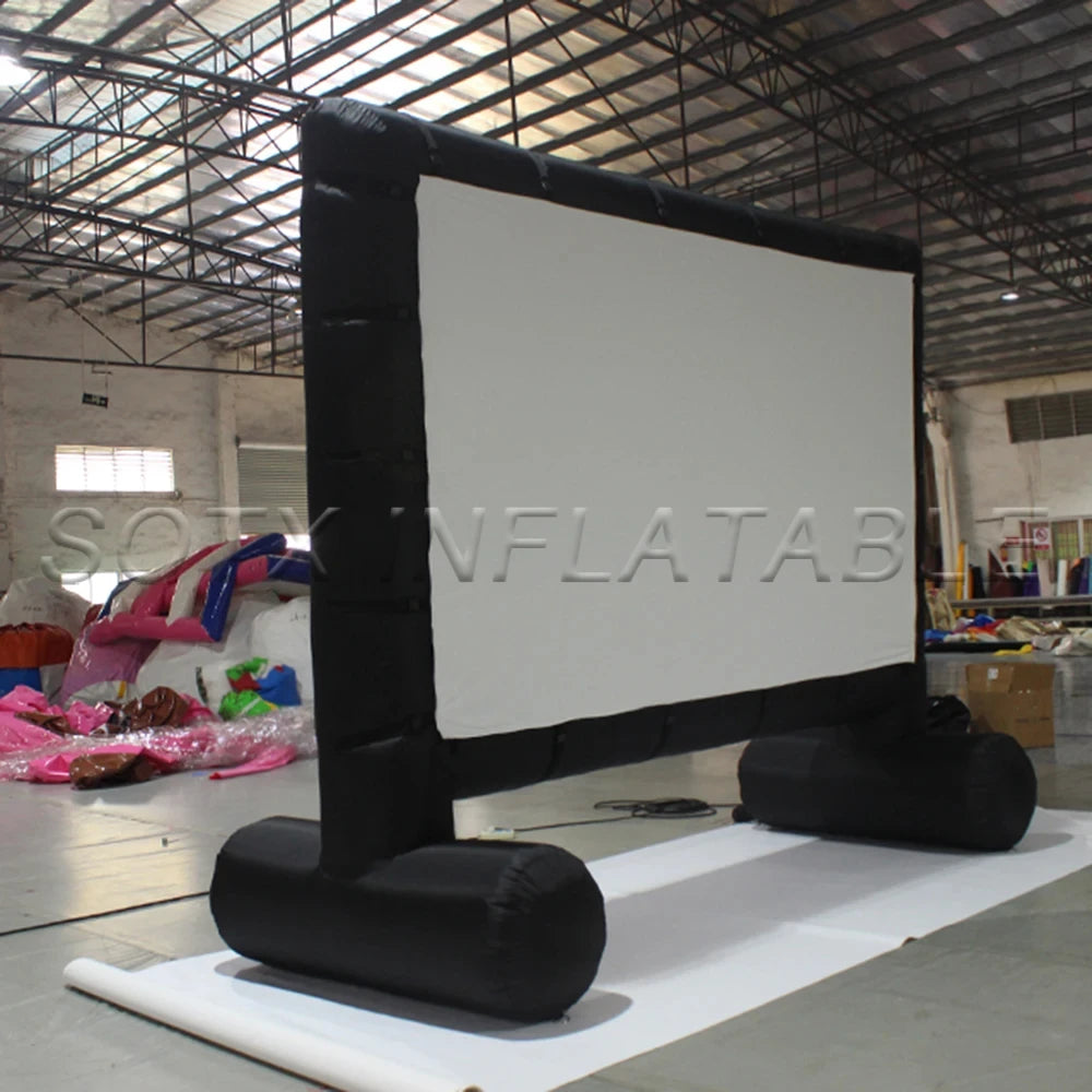 Hot salefan for backyard commercial 16:9 Size Outdoor Inflatable Projection Cinema Movie Screen For Sale with built-in