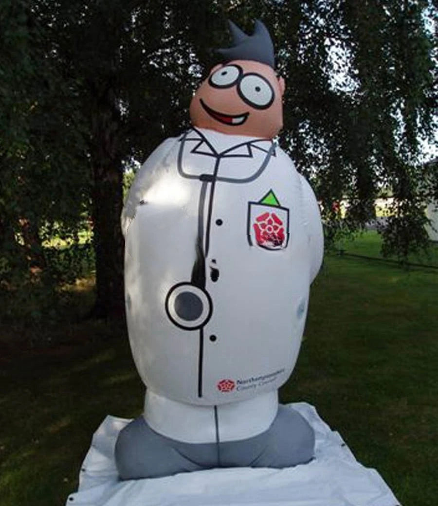 Man With Free Air Blower Professional Factory Manufacture Inflatable Street Doctor Model Inflatable Character