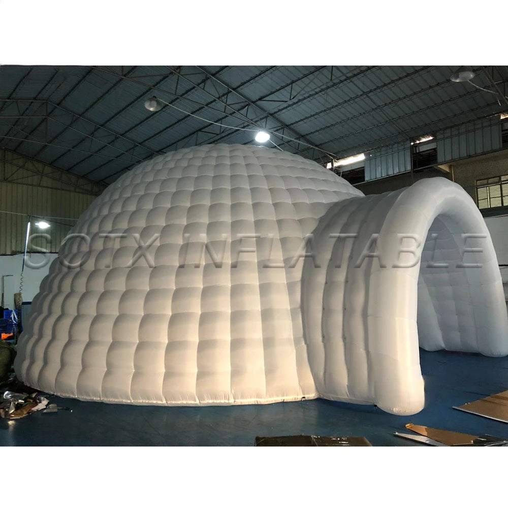 Building Party Rental Customized Giant White Oxford Inflatable Dome Tent With Led Wedding Disco Lawn Marquee Air Igloo Bar Luna