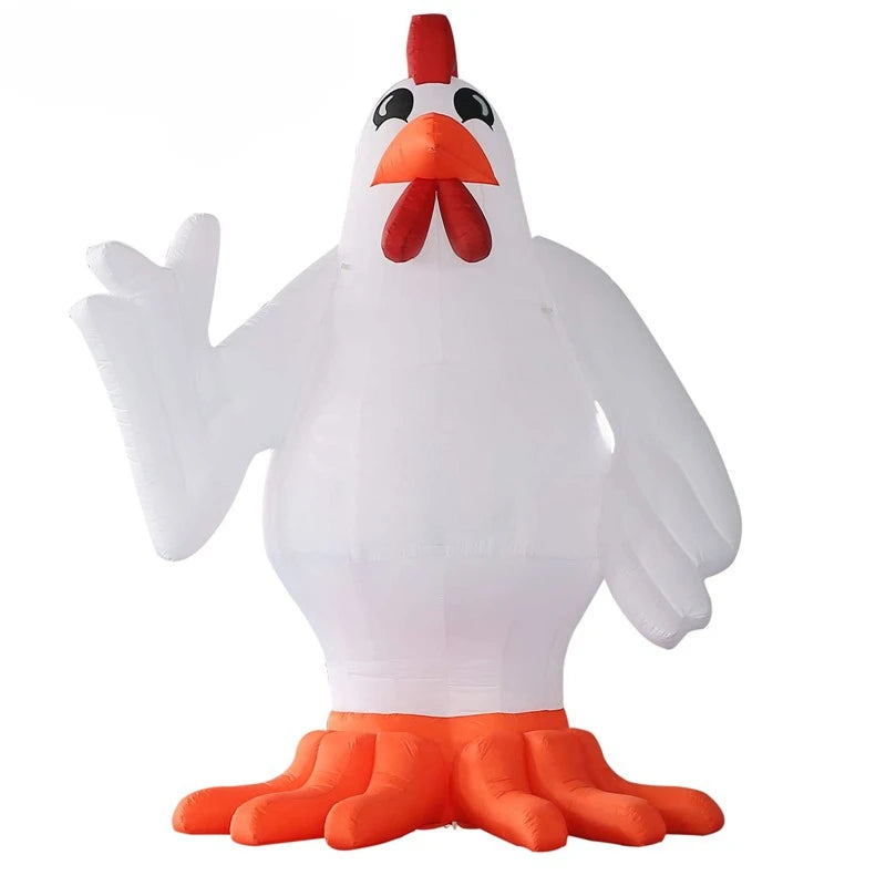 Event Activity Decorations 4m Inflatable Cock Rooster Model Advertising Chicken with Air Blower for Commercial Advertising