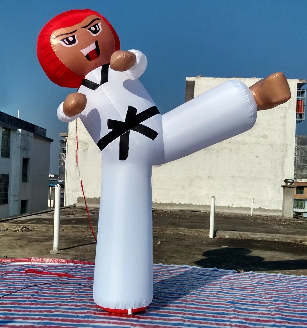 Advertising,Promotion Supper Kicking Boy Out Inflatable Taekwondo Doll /Inflatable Karate Figure For