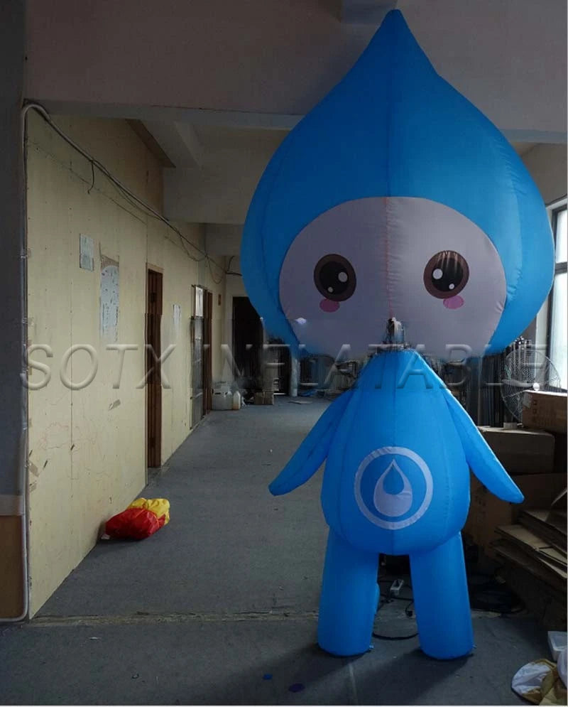 protection On Earth day inflatable advertising item Blue inflatable drops boy with tears for water resources