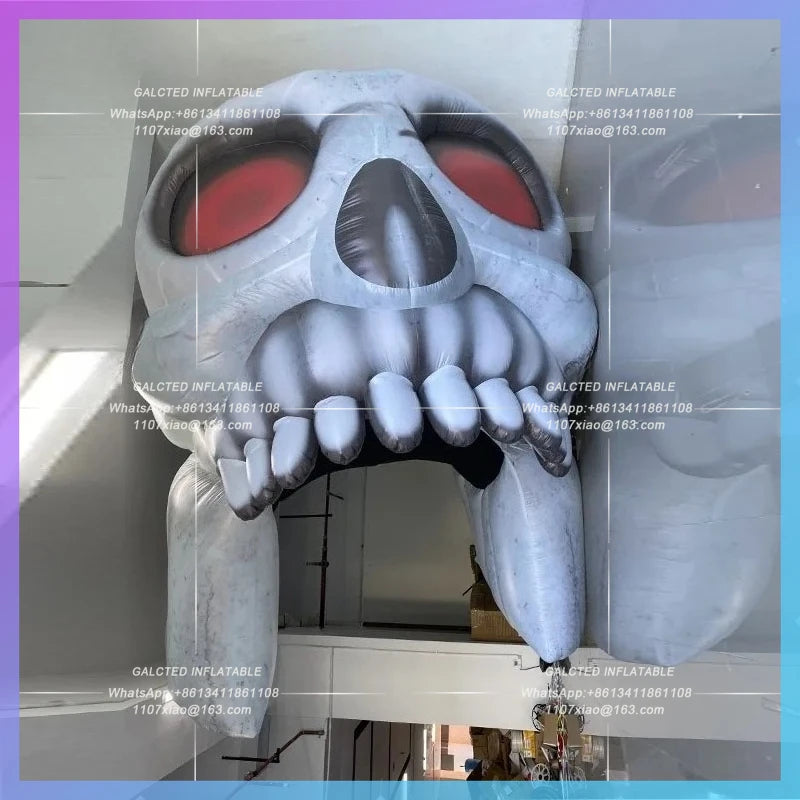 horror theme park nightclub bar Inflatable Halloween Skull Arch model  concert rides arcade lighting arch decoration