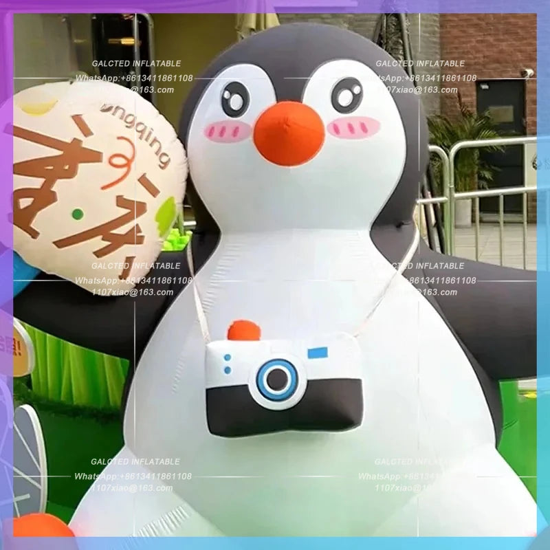 Penguin Air Model City landmark Inflatable cartoon cute luminous fan camera sitting  photography internet red card lights
