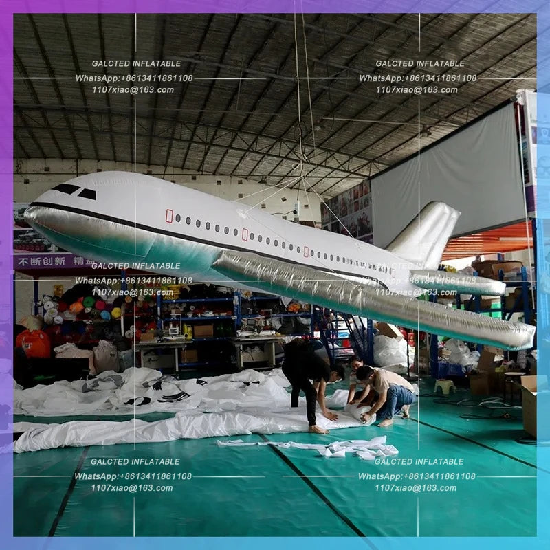Hanging Balloon Advertising Aircraft / Hot Sale 20ft Giant Inflatable Plane / 6M Aero Blow Up For Decoration - BG-M0127