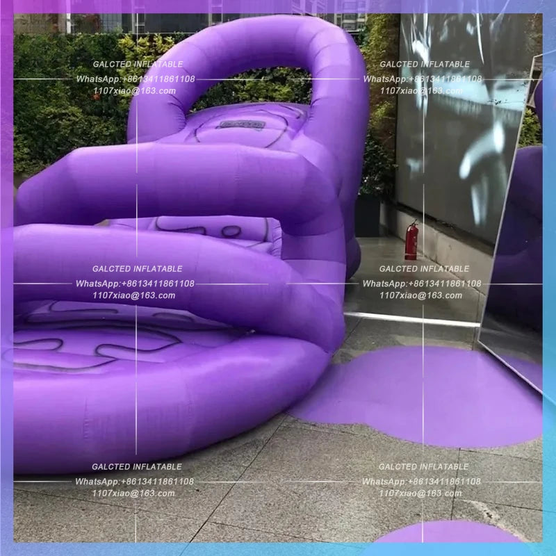 slippers flip-flops Hole-in-the-shoe Inflatable simulation purple high-heeled  creative gas model customization