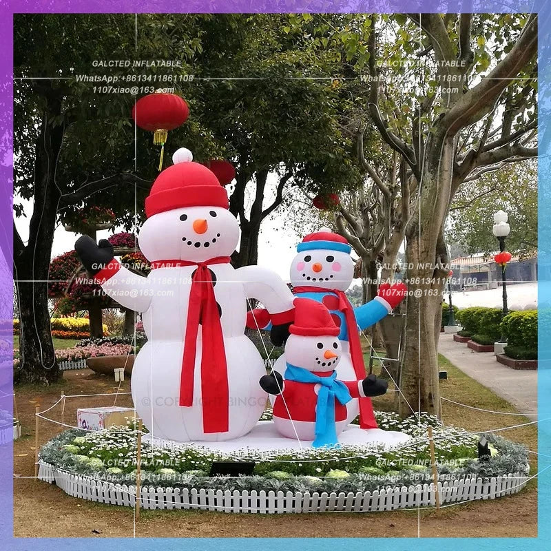 2.2x1.6x2.5mH Outdoor Christmas Inflatable Snowman Family Model Inflatable Inflatable Toys For Sale-Toys