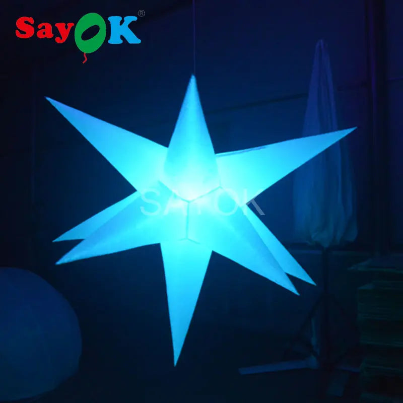 Giant Inflatable Star Hanging Decoration Inflatable Star with Remote Controller for Event Bar Advertising Show Party Decor