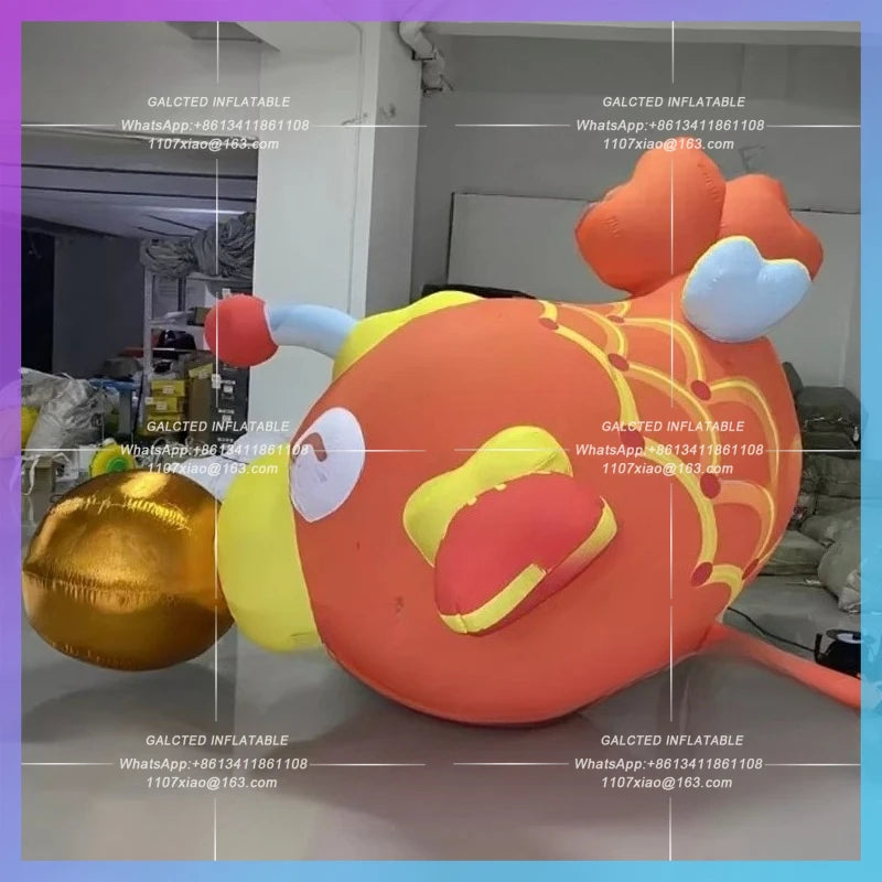 fish ocean animal shopping mall Giant inflatable gold promotion activity display with oxford cloth