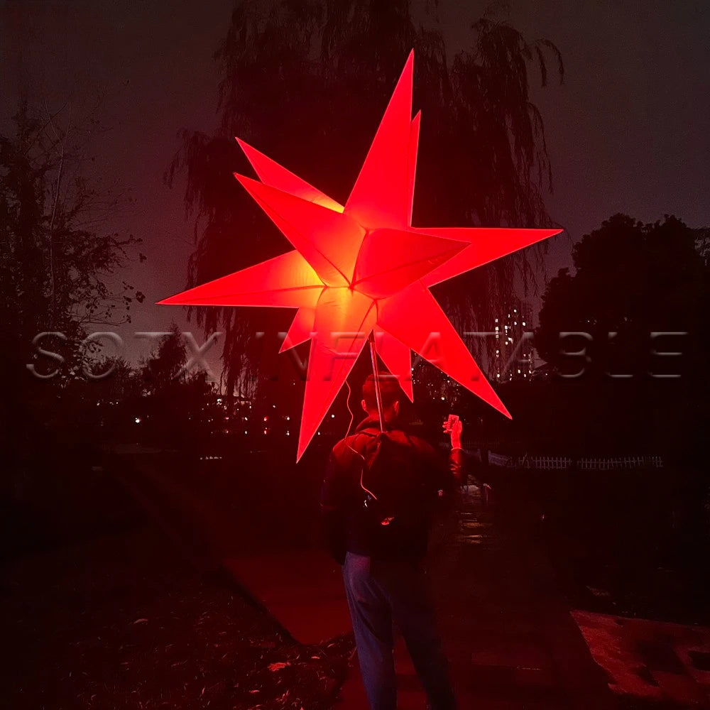 For Parade Events Best Giant Shooting Inflatable Star Costume With Led Lights Adults Walking Star Balloon Performance Costume