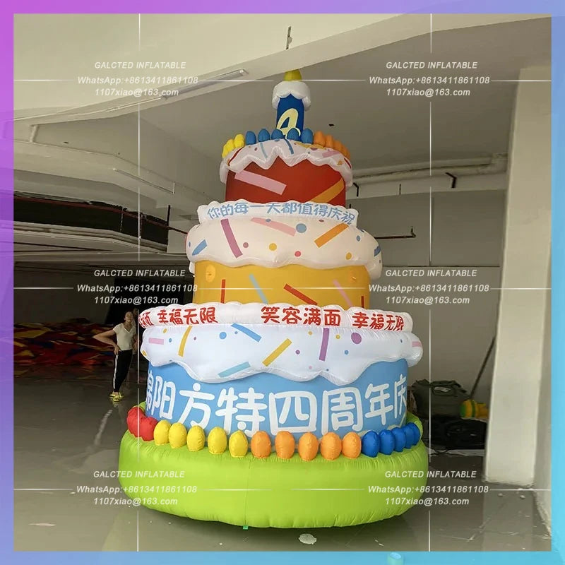 Forest Lawn wedding birthday party Inflatable Green Birthday Cake Air Model business mall anniversary lighting advertising