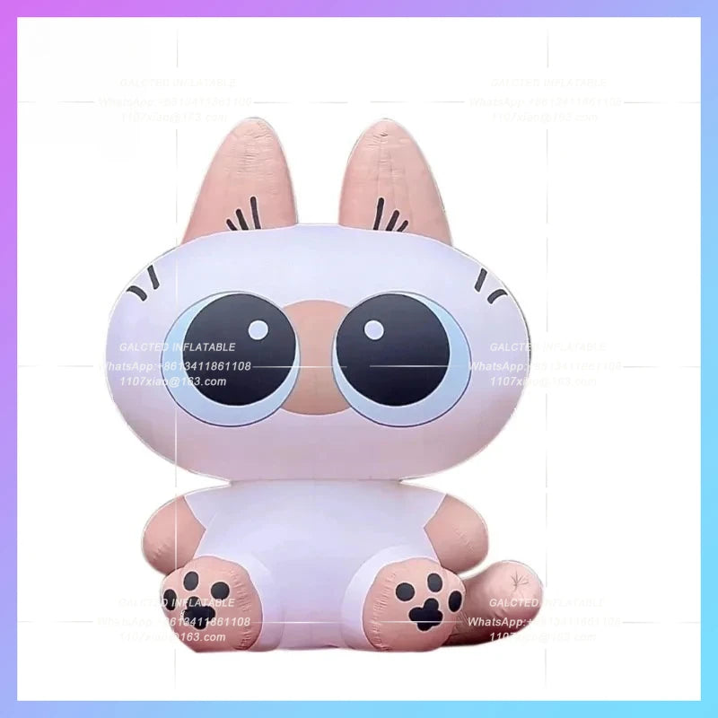 Lucky Cat Siamese Cat Pet Festival Bar Inflatable cartoon cat Air Model big-eyed Stage Music Festival Night Light advertisement