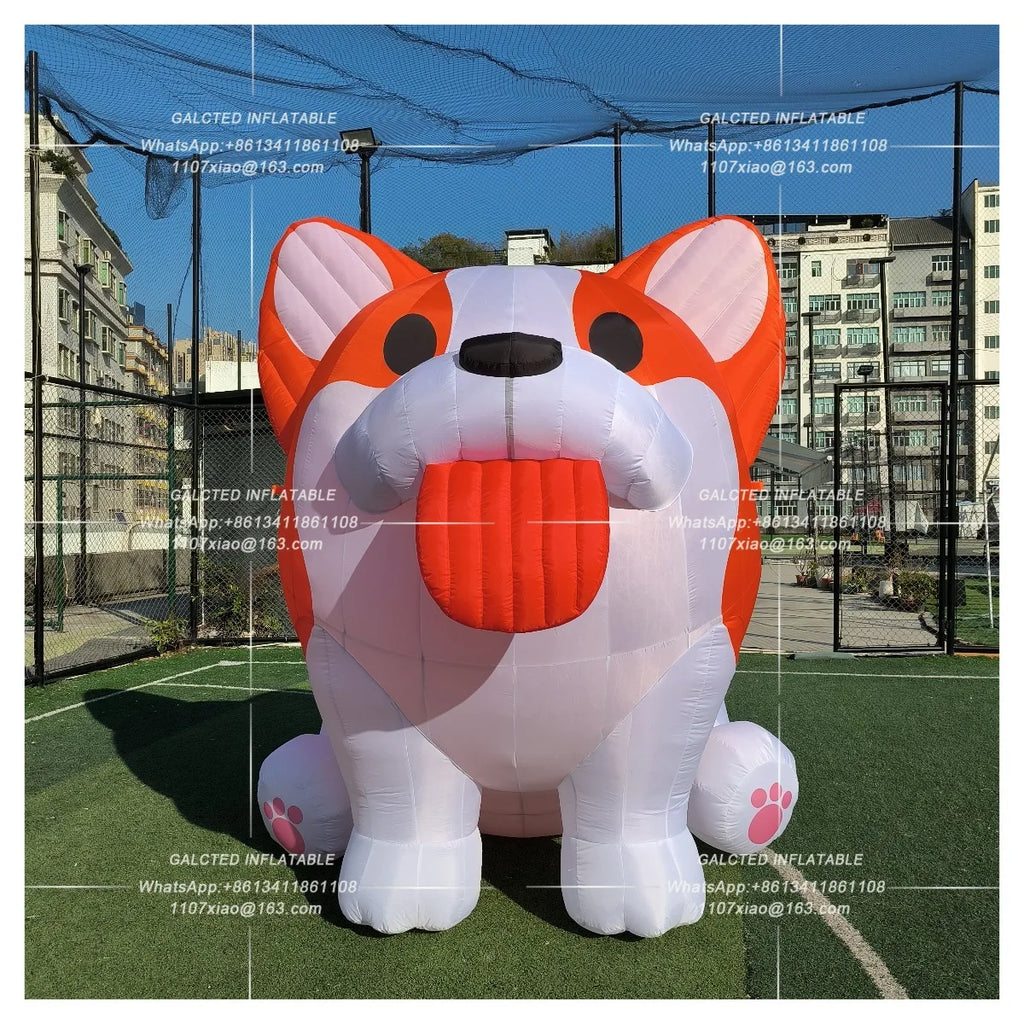 Inflatable Corgi Dog With Blower Giant Outdoor Advertising Event Display Inflatable Animal