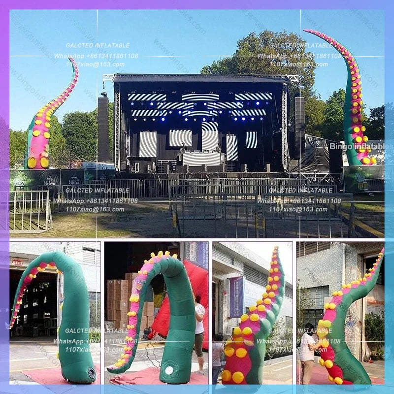 Inflatable Octopus Tentacles Commercial Inflatable For Building Decoration / Giant Green Tentacle Balloons Toys