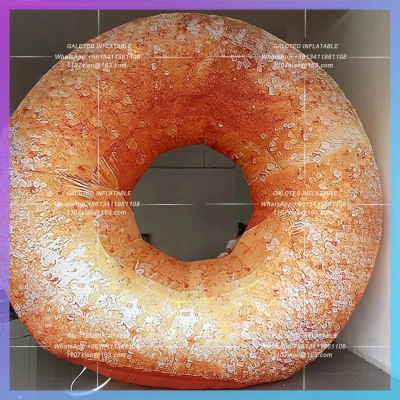 Bakery opens to drain Inflatable imitation bagel frosted Doughnut Air Model the atmosphere of light-emitting decorative ads