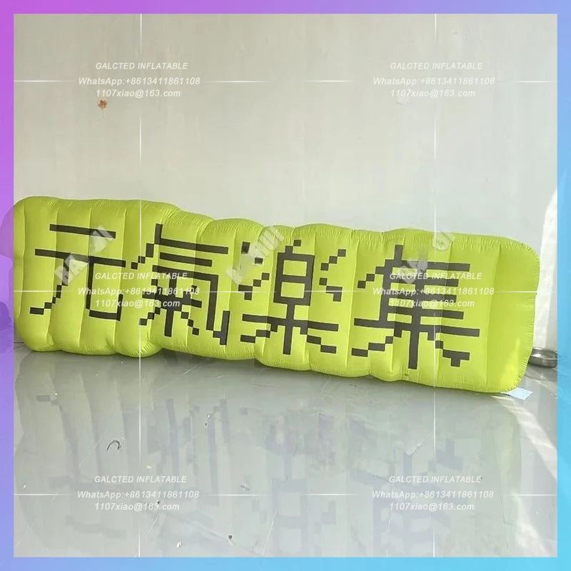 signboard door head model Inflatable cartoon pixel windanimation IP custom logo emporium bar lighting atmosphere ads