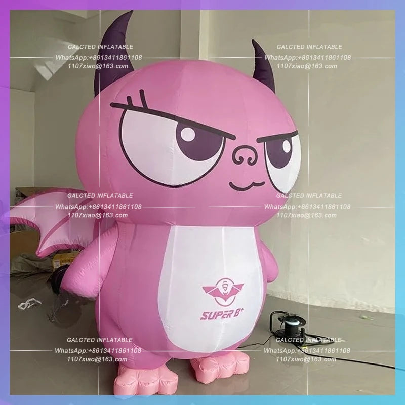 Little Devil Model Qixi IP Inflatable cartoon pink standing romantic atmosphere decorated mall atrium light advertising