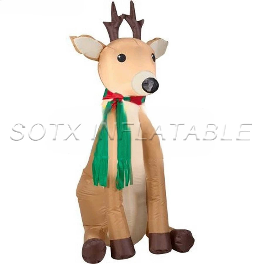 Decorations Home Yard 2021 Sell Well Lovely And Elegant Brown Inflatable Christmas Long Horn Reindeer For New Year Xmas