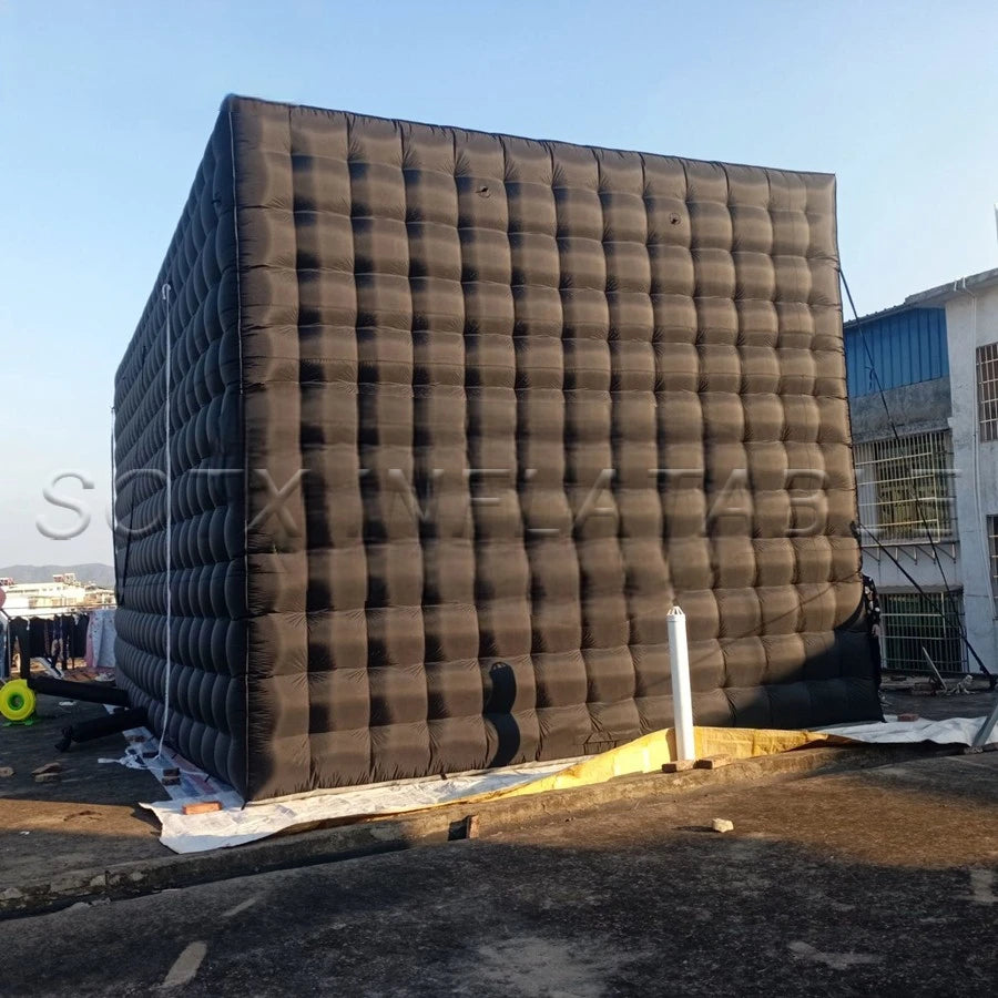 Party Trade Show Made In China Free Express Giant Black Portable Inflatable Square Tent/Cube Tent For Outdoor Entertianments