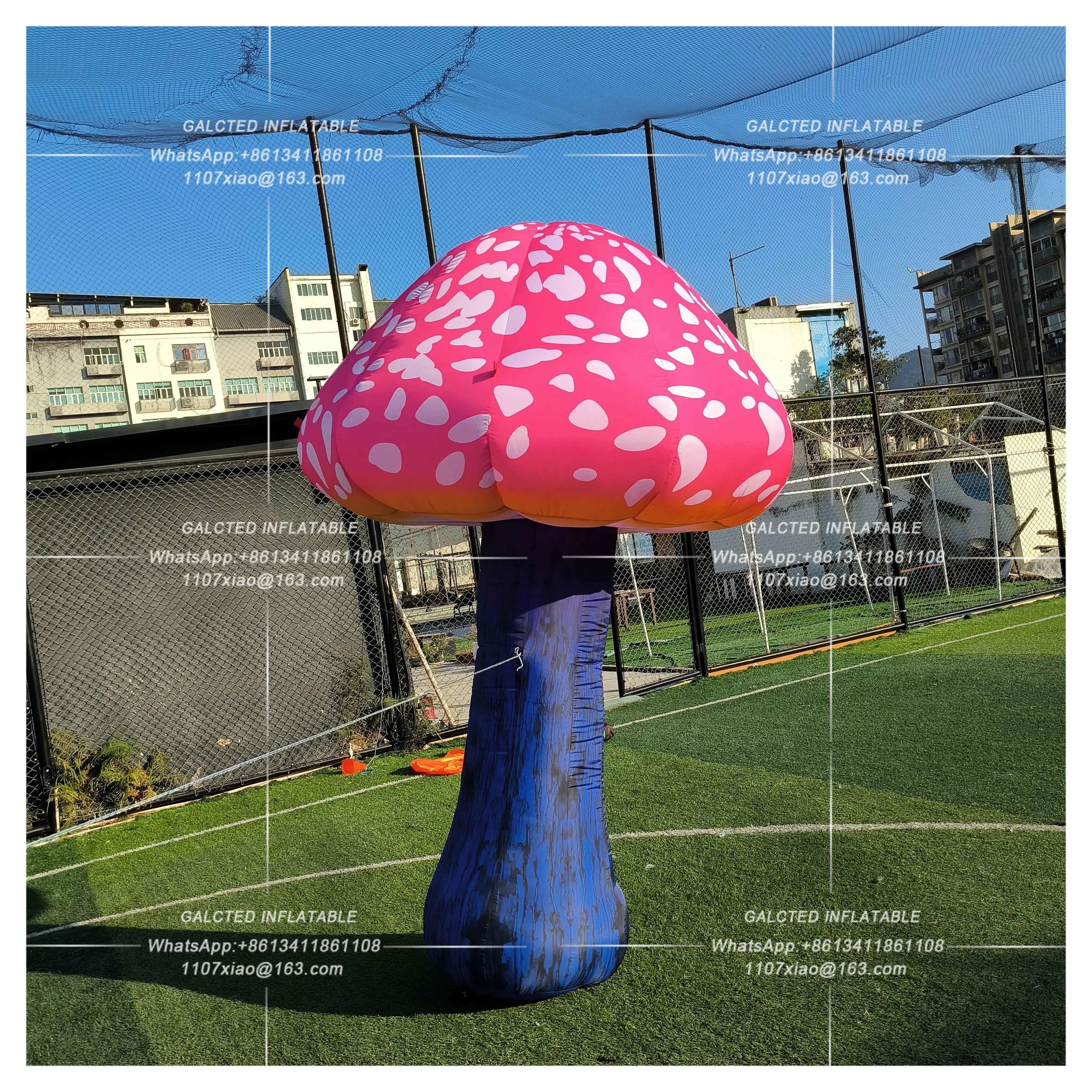 Inflatable Mushroom With Blower Giant Outdoor Advertising Display For Themed Event And Carnival Promotion
