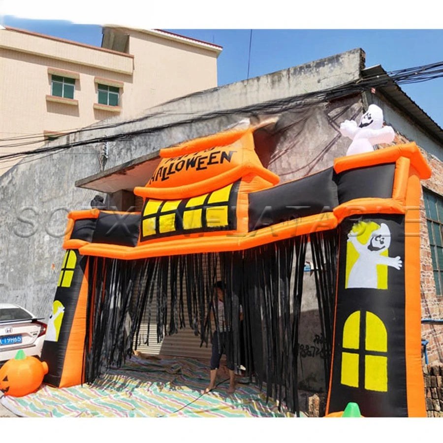 Celebration Made By 8mLX4.2mH Horror Halloween Inflatable Arch For Holiday Decor Halloween Carnival