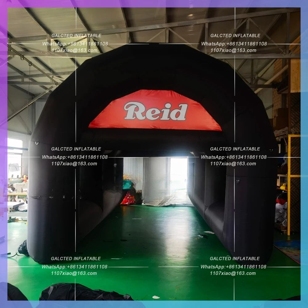 Inflatable Tunnel Tent,Arch Dome 8x4x3.5meters Huge  Inflatable Tunnel Entrance,Black Marquee Car Cover Garage For Outdoor Event