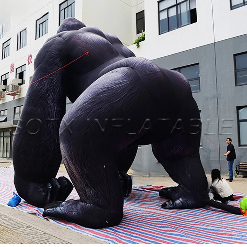 Gorilla For Festival Outdoor Event Giant Black Gorilla Inflatable Customized 6m High Huge Inflatable