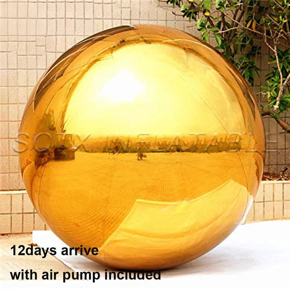 For Outdoor Event Decoration Gold Giant Inflatable Mirror Ball Outdoor Big Sphere Christmas Balloon Inflatable Golden Ball