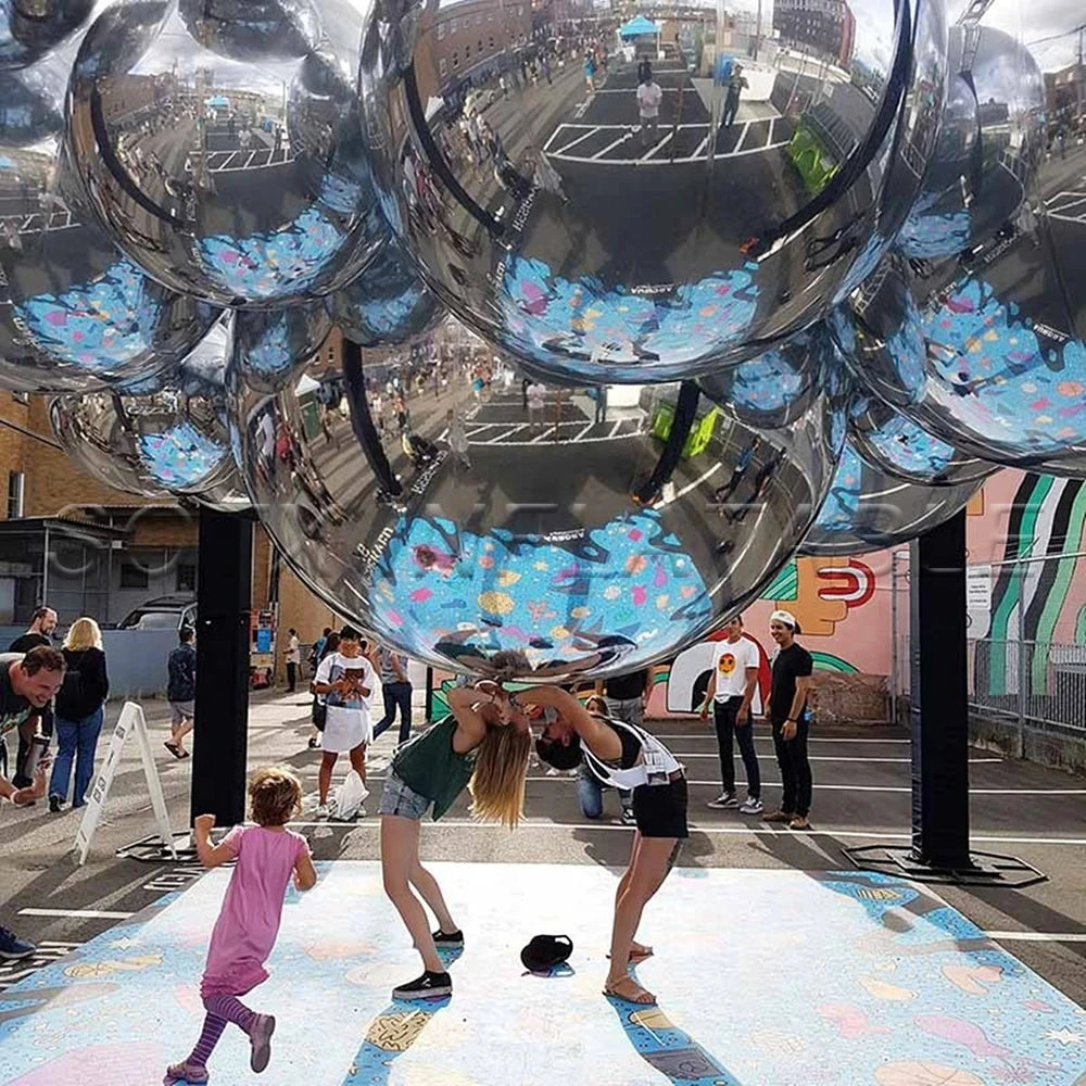 Mirror Balloon free ship Cheap Colorful PVC Inflatable Reflective Ball /Inflatable Christmas Mirror Sphere/Inflatable Sphere