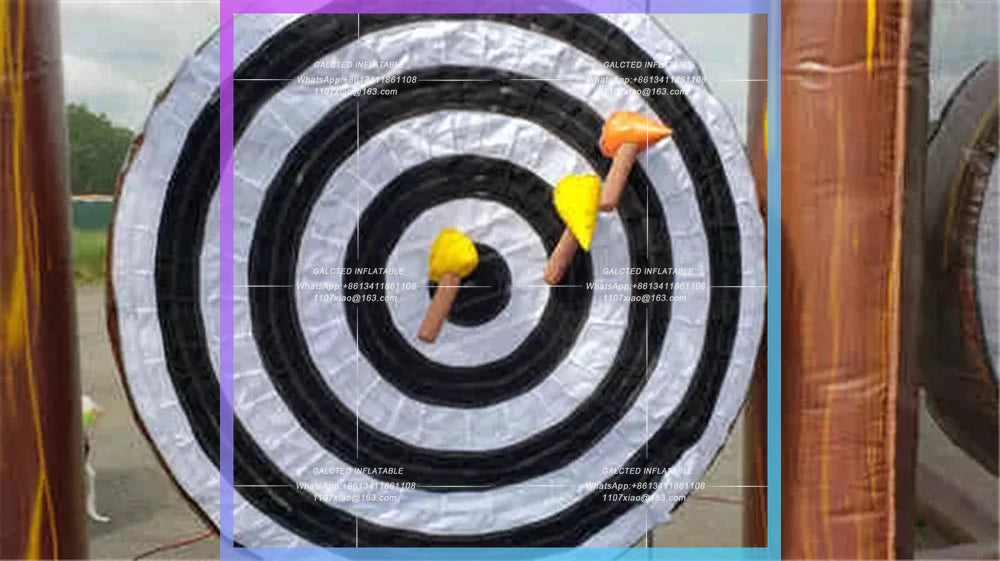 Interactive 2 Lane Axe Throwing Game Outdoor Funny Inflatable Axe Throw  Interactive Shooting Sports Games For Kids And Adults